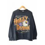ハーレーダビッドソン HARLEY DAVIDSON 80s EAGLE SWEAT SHIRT イーグル プリント スウェット トレーナー 黒 ブラック ブランド 古着ベクト