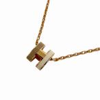 エルメス HERMES POP H Mini Pendant Rocabar Systeme ミニ ポップH ロカバール システム ロゴ チェーン ネックレス PG ピンクゴールド▲■