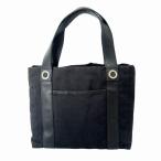 ブルガリ BVLGARI ロゴマニア 総柄 レザー キャンバス トート ハンド バッグ 黒 ブラック ブランド古着ベクトル 中古●▲260219 レディース