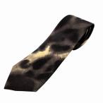  Prada PRADA Leopard рисунок шелк тонкий узкий галстук галстук черный бежевый бренд б/у одежда bektoru б/у ^*