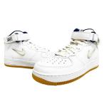 ナイキ NIKE AIR FORCE 1 MID NYC WHITE MIDNIGHT NAVY GUM YELLOW エアフォース 1 ミッド ホワイト ミッドナイト ネイビー DH5622-100 26.