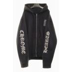 クロムハーツ CHROME HEARTS SWTSHRT HD ZIP XLサイズ CHプラス 総柄 ジップアップ パーカー ホースシュー アームロゴ ブラック☆AA★ 2507