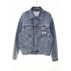 カルバンクライン CALVIN KLEIN デニムジャケット XS ZM02607 Gジャン トラッカージャケット ロゴパッチ インディゴ 【ブランド古着ベクト