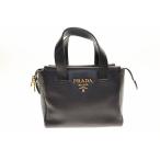 プラダ PRADA CERVO 2WAY BLACK 1BA344 ハンドバッグ ショルダー レザー ブラック 【ブランド古着ベクトル】☆AA★●▲■250616 レディース
