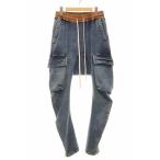e-ef артефакт A.F ARTEFACT DENIM CARGO SARAUEL SKINNY BLUE SIZE2 Denim cargo обезьяна L обтягивающий брюки голубой *^# 25