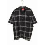 ショッピングシュプリーム シュプリーム SUPREME 21SS LIGHTWEIGHT PLAID S/S SHIRT BLACK XL ライトウェイト バックロゴ 刺繍 半袖シャツ チェック ブラック ☆AA★2
