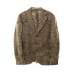 ラルディーニ LARDINI ウール ジャケット サイズ50 総柄 ブレザー グレンチェック ブラウン 【ブランド古着ベクトル】●241024 メンズ