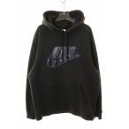 シュプリーム SUPREME × NIKE 19AW LEATHER APPLIQUE HOODED SWEATSHIRT BLACK L CK6225-010 ナイキ レザーパッチ プルオーバー スウェッ