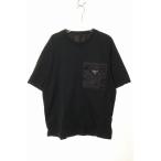 プラダ PRADA RE-NYLON ジャージー Tシャツ Lサイズ UJN661 トライアングルロゴ 半袖 ブラック 【ブランド古着ベクトル】☆AA★260212 メン