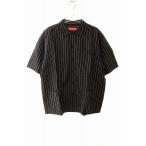 シュプリーム SUPREME 25SS STRIPE S/S PAJAMA SHIRT BLACK S ストライプ パジャマ シャツ 半袖 ブラック 黒 【ブランド古着ベクトル】☆AA