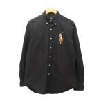 ラルフローレン RALPH LAUREN CLASSIC FIT クラシック フィット ボタンダウンシャツ M 黒 ブラック 長袖 ビッグポニー メンズ