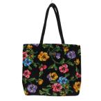 フェイラー FEILER ハンドバッグ トートバッグ 花柄 パンジー ブラック 黒 シュニール織 かばん 鞄 レディース