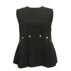 ルイヴィトン LOUIS VUITTON ノースリーブ トップス プリーツ ウール シルク 34 ブラック 黒 ☆AA★ レディース