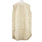 ショッピングジムフレックス ジムフレックス Gymphlex バンドカラー ロングシャツ ワンピース チュニック ストライプ イエロー系 14 ノースリーブ レディース