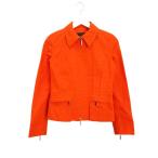 ルイヴィトン LOUIS VUITTON ジップアップ ジャケット 34 オレンジ コットン ブルゾン 上着 アウター ☆AA★ レディース
