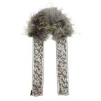 ルイヴィトン LOUIS VUITTON バンドー フリュール スカーフ ラクーンファー シルク ストール レオパード柄 グレー M75531  レディース