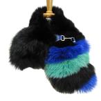 ショッピングフェンディ フェンディ FENDI フォックスファー ティペット マフラー 毛皮 ブラック 黒 ブルー グリーン ☆AA★ レディース