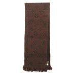 ルイヴィトン LOUIS VUITTON エシャルプ ロゴマニア モノグラム マフラー ブラウン 茶 ウール シルク レディース