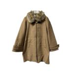 ショッピングzara ザラ ZARA MANTECO ウールコート フェイクファー S ベージュ ジップアップ アウター レディース