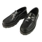 セリーヌ CELINE トリオンフ マーガレット ペニー チャンキー ローファー 37 ブラック 黒 レザー 革靴 シューズ ☆AA★ レディース