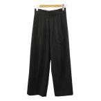 ハイク HYKE ウール タックパンツ 202-13188 黒 ブラック 1 ワイド ストレート ボトムス レディース