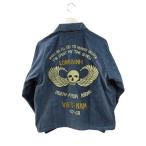 未使用品 フェローズ PHERROWS PHERROW'S ベトジャン スーベニアジャケット 別珍 25W-PVSJ1 サックス M DFA スカル刺繍 メンズ