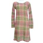 ショッピングニットワンピ シビラ SYBILLA ニット ワンピース チェック ウール モヘヤ M ピンク系 長袖 レディース