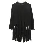 ショッピングニットタイ アンスリード UN3D. タイアップニットトップ F ブラック 黒 フリンジ プルオーバー トップス レディース