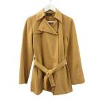 フェンディ FENDI ロゴベルト ウール コート 無地 36 キャメル系 アウター ☆AA★ レディース