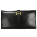 エルメス HERMES クラシック ベアン 長財布 ブラック 黒 ゴールド金具 ボックスカーフ □G刻印 ウォレット ☆AA★