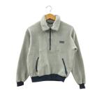  Patagonia Patagonia 80s половина Zip флис тянуть over USA производства треугольник бирка Vintage серый S мужской женский 