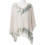  не использовался товар Grace Class GRACE Class с биркой вышивка пончо блуза шелк тонкий V шея cut and sewn 36 S соответствует бежевый IBO58 Xreti