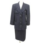  Leilian Leilian прекрасный товар проверка юбка костюм комплект жакет колено длина 9 номер M размер темно-синий темно-синий женский 