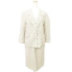  Leilian Leilian юбка костюм комплект жакет колено длина полоса 9 номер M размер бежевый женский 