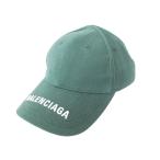 バレンシアガ BALENCIAGA 美品 ブランドロゴ キャップ 帽子 テープバック イタリア製 L 59cm 緑 グリーン ★AA★ メンズ レディース
