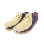 クラークス clarks × シュプリーム supreme 箱付き 靴紐付き 美品 ワラビー ブーツ 13292 シューズ バイカラー US9 27.0cm ベージュ 紫 パ