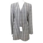 未使用品 セリーヌ CELINE 美品 タグ付き チェック ジャケット ヴィンテージ VINTAGE コート アウター フランス製 40 約Lサイズ グレー レ