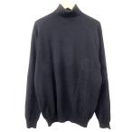 ユニクロ UNIQLO カシミヤ100% ニット セーター タートルネック L 黒 ブラック A0421 メンズ
