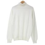 ユニクロ UNIQLO カシミヤ100% セーター ニット タートルネック 長袖 L 白 ホワイト X メンズ
