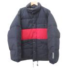 ステューシー STUSSY ヴィンテージ VINTAGE 90s ダウンジャケット アウター ライン Lサイズ 紺 ネイビー 赤 レッド ☆AA★ メンズ