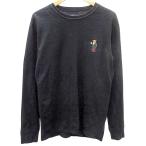 ポロ ラルフローレン POLO RALPH LAUREN サーマル Tシャツ カットソー ワッフル生地 長袖 マティーニ ポロベア M 黒 ブラック メンズ