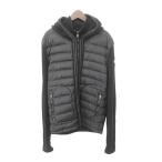 モンクレール MONCLER 美品 14年製 MAGLIONE TRICOT CARDIGAN ダウンジャケット ニットドッキング フード ジップアップ Mサイズ 黒 ブラッ