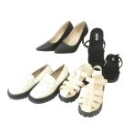  Heather Heather M 38 размер обувь 4 позиций комплект . суммировать a пыль задний каблук Loafer сандалии чёрный черный слоновая кость женский 