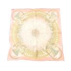 エルメス HERMES 希少 美品 カレ45  Je T'aime passionnement un peu ひまわり スカーフ 総柄 シルク フランス製 ピンク ORG ☆AA★