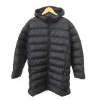  Uniqlo UNIQLO прекрасный товар Ultra свет пуховик нейлон с капюшоном . одноцветный толстый L размер чёрный черный женский 