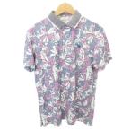  Adabat adabat рубашка-поло цветок цветочный принт стрейч Golf спорт тонкий 46 примерно L~XL размер фиолетовый лиловый #YHS6 женский 