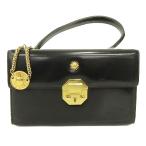  Gianni Versace Vintage косметичка кожа солнечный Burst ручная сумочка чёрный черный *AA* женский 