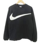  Nike NIKE футболка флис длинный рукав Logo вырез лодочкой толстый S размер серый #YHS7 мужской 