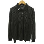  Munsingwear одежда MUNSINGWEAR рубашка-поло длинный рукав окантовка карман Logo Golf тонкий L размер чёрный черный #YHS2 мужской 