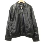 未使用品 ザラ ZARA タグ付き フェイクレザー ジャケット ジップアップ 合皮 アウター M 黒 ブラック メンズ
